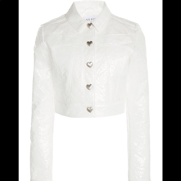 Jackets & Blazers - Saks Potts White Vinyl Lace Jacket
